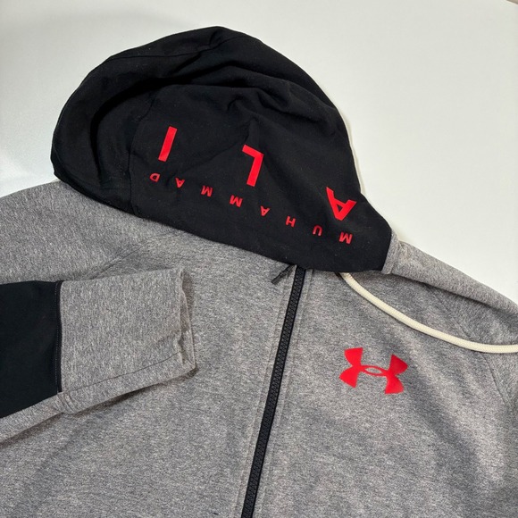 Under Armour Other - Under Armour Muhammad Ali Hoodie Medium Grey Black Full Zip UA Boxing Jacket
